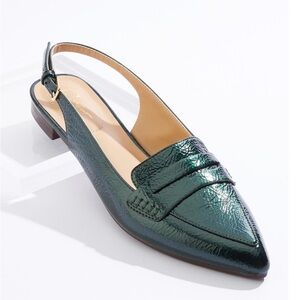 NEW - Metallic Green Slingback Flats